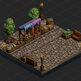 Dungeon Blocks - Town Square Scene 1