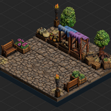 Dungeon Blocks - Town Square Scene 1