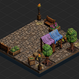 Dungeon Blocks - Town Square Scene 1