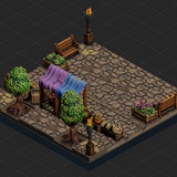 Dungeon Blocks - Town Square Scene 1