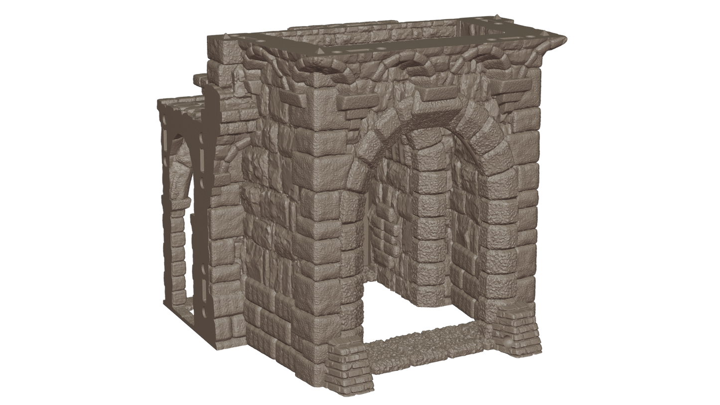 Fortress Wall - With draw bridge and rear door - 150mm wide